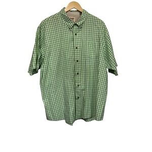Wrangler Mens Plaid Button‎ Shirt 2XL Green Preppy Western Rodeo Office Travel